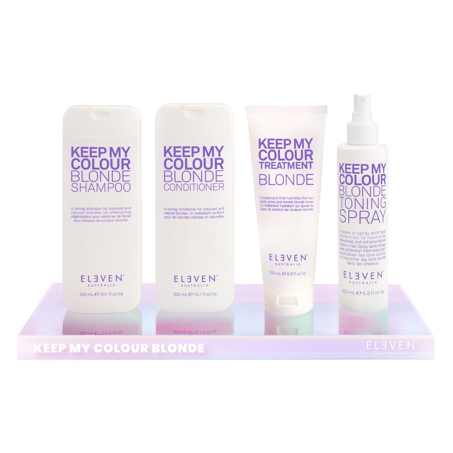 Keep My Colour Blonde Iridescent Clear Acrylic Display